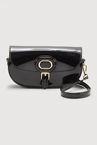Womens Jelly Flap Buckle Crossbody Bag,