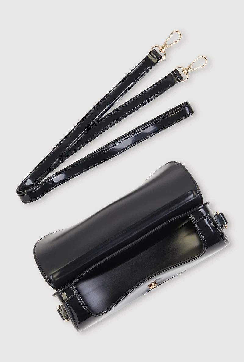 Womens Jelly Flap Buckle Crossbody Bag,