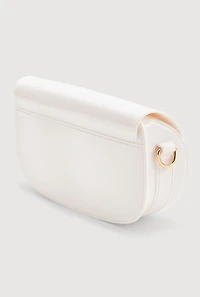 Womens Jelly Flap Buckle Crossbody Bag, White