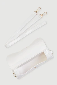 Womens Jelly Flap Buckle Crossbody Bag, White
