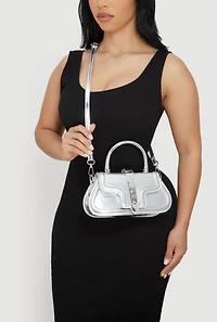 Metallic Top Handle Bag