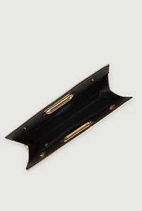 Basketweave Cut Out Handle Clutch