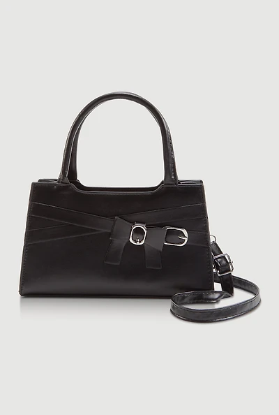 Buckle Detail Convertible Crossbody Handbag