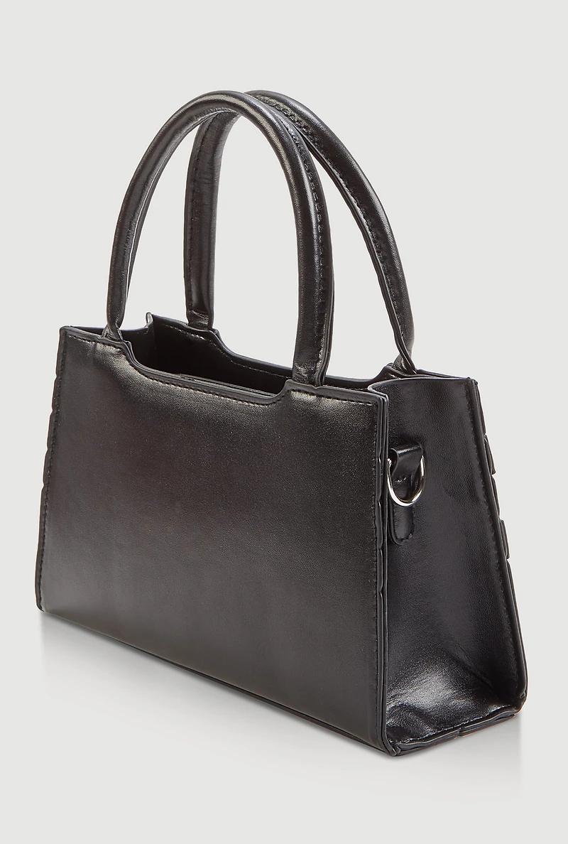 Buckle Detail Convertible Crossbody Handbag