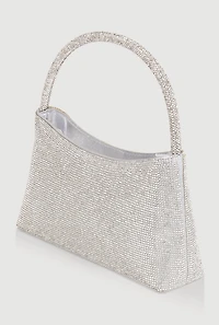 Womens Rhinestone Convertible Purse, Silver