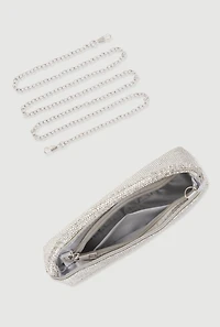 Womens Rhinestone Convertible Purse, Silver