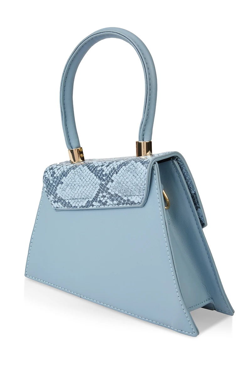 Womens Asymmetrical Convertible Handbag, Blue