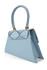 Womens Asymmetrical Convertible Handbag, Blue