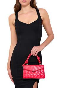 Chevron Quilted Flap Crossbody Handbag