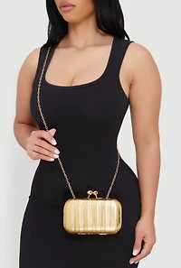 Kisslock Clutch with Removable Chain Strap