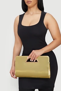 Cut Out Handle Clutch Bag
