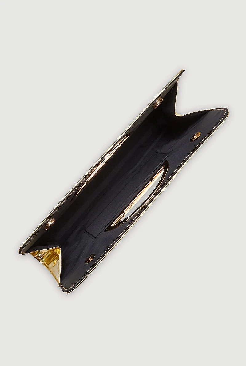 Cut Out Handle Clutch Bag