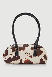 Patterned Faux Leather Shoulder Bag