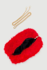 Faux Fur Hand Muff Convertible Clutch Bag