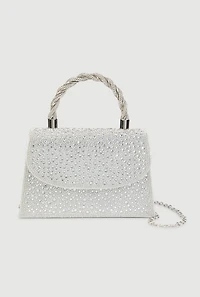 Rhinestone Top Handle Crossbody Bag