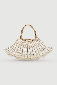 Faux Pearl Cage Handbag