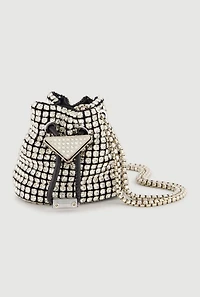 Rhinestone Mini Bucket Bag