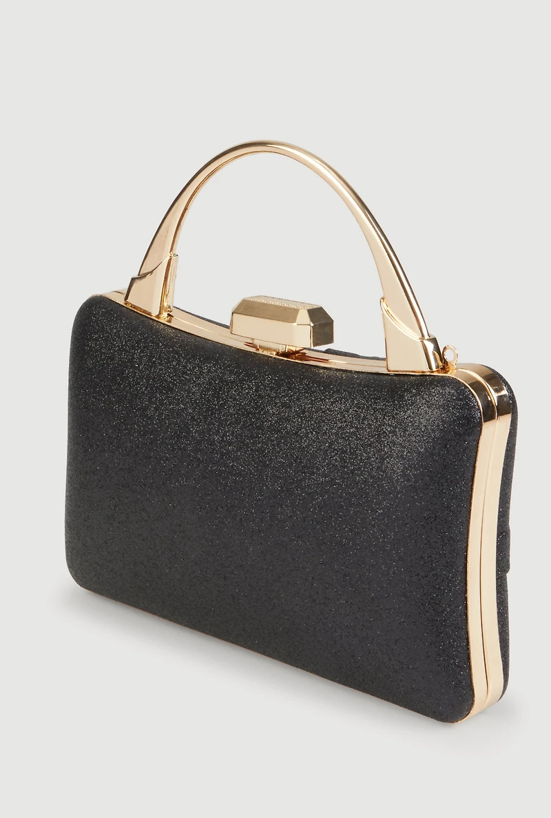 Rhinestone Bow Glitter Convertible Crossbody Bag