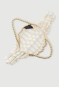 Caged Faux Pearl Handbag
