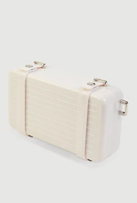 Womens Hard Shell Crossbody Clutch Bag, White