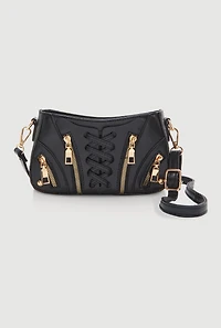Lace Up Detail Crossbody Bag