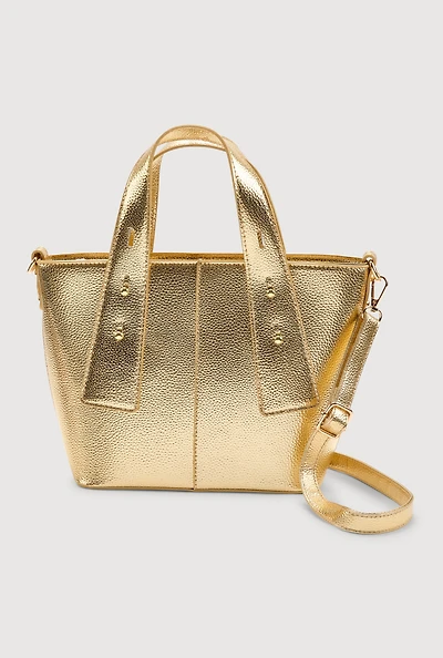 Faux Leather Convertible Handbag