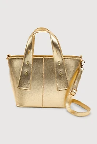 Faux Leather Convertible Handbag