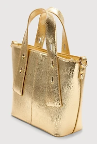 Faux Leather Convertible Handbag