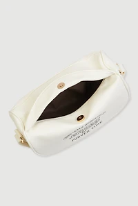 Enjoy Graphic Faux Leather Half Moon Crossbody Bag
