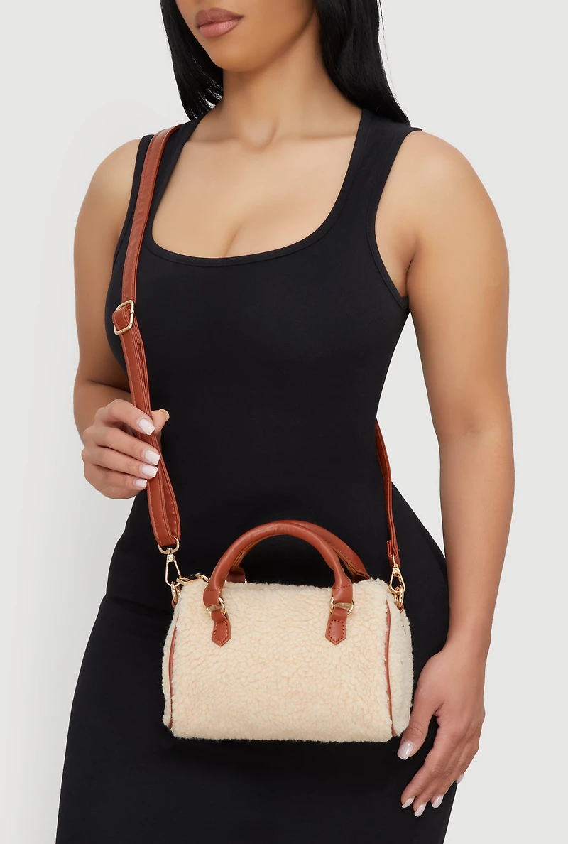 Sherpa Mini Barrel Crossbody Bag