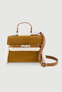Sherpa Trim Crossbody Purse