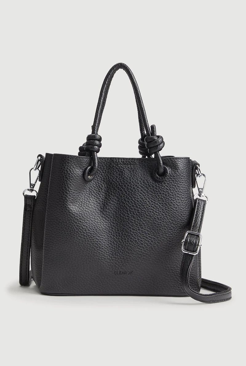 Faux Leather Satchel Crossbody Bag
