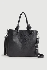 Faux Leather Satchel Crossbody Bag