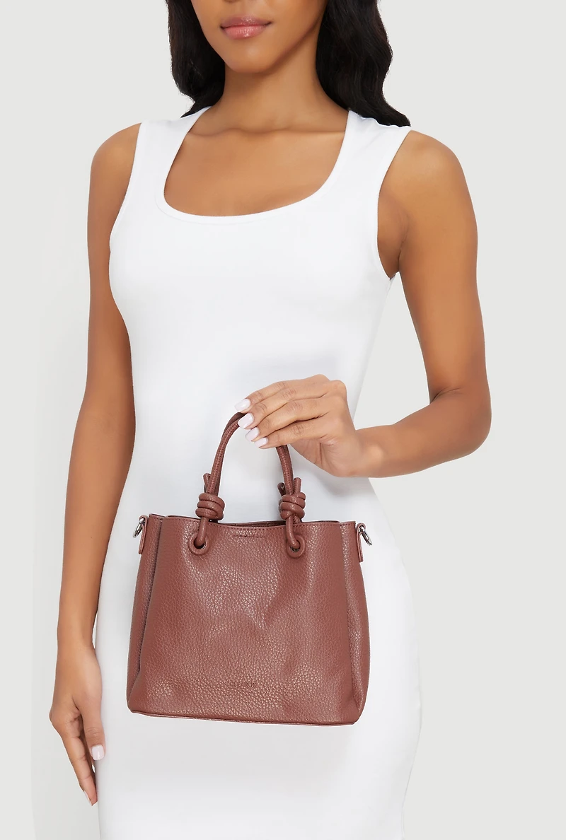 Womens Faux Leather Satchel Crossbody Bag,