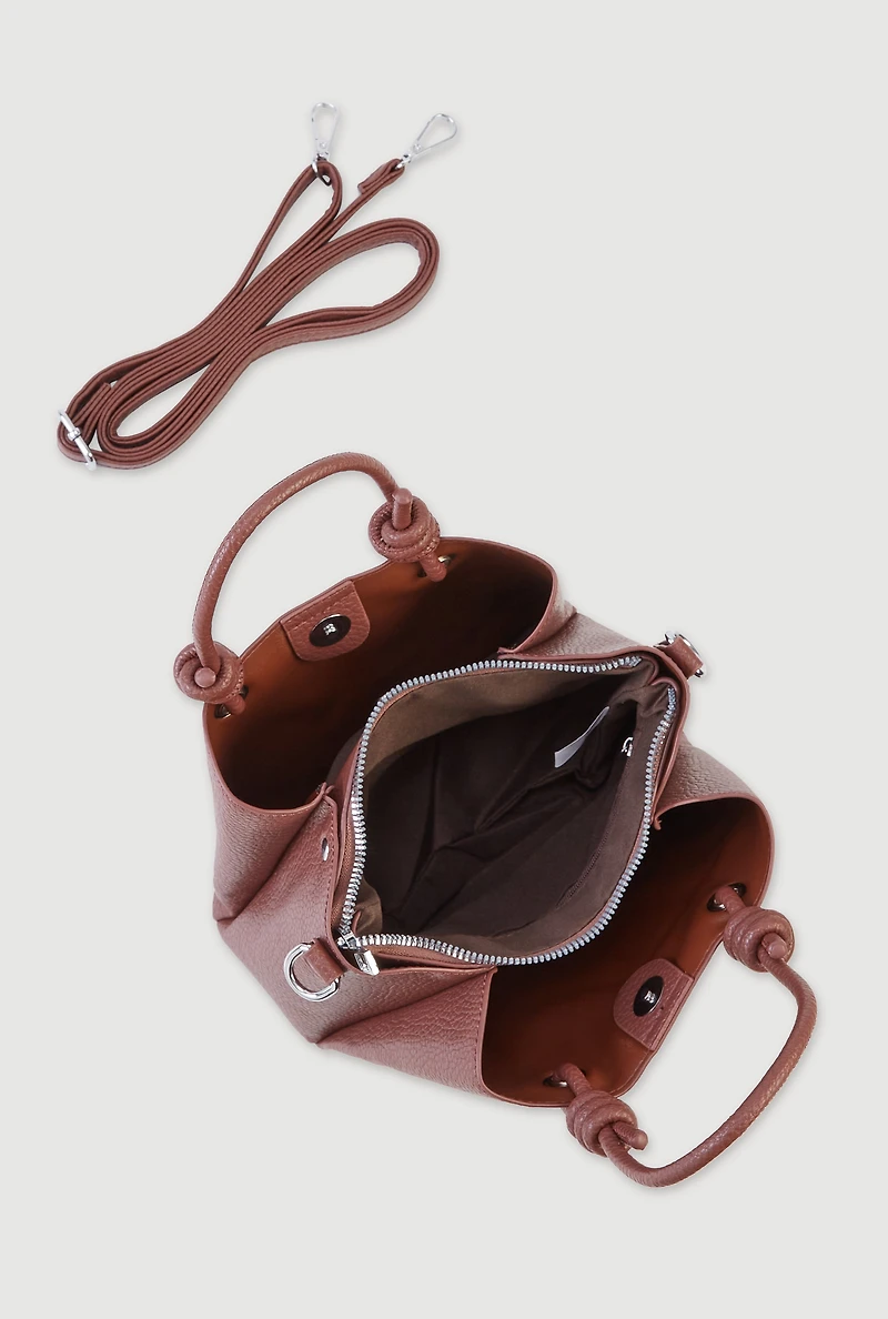 Womens Faux Leather Satchel Crossbody Bag,