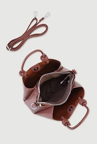 Womens Faux Leather Satchel Crossbody Bag,