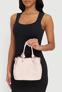 Faux Leather Satchel Crossbody Bag