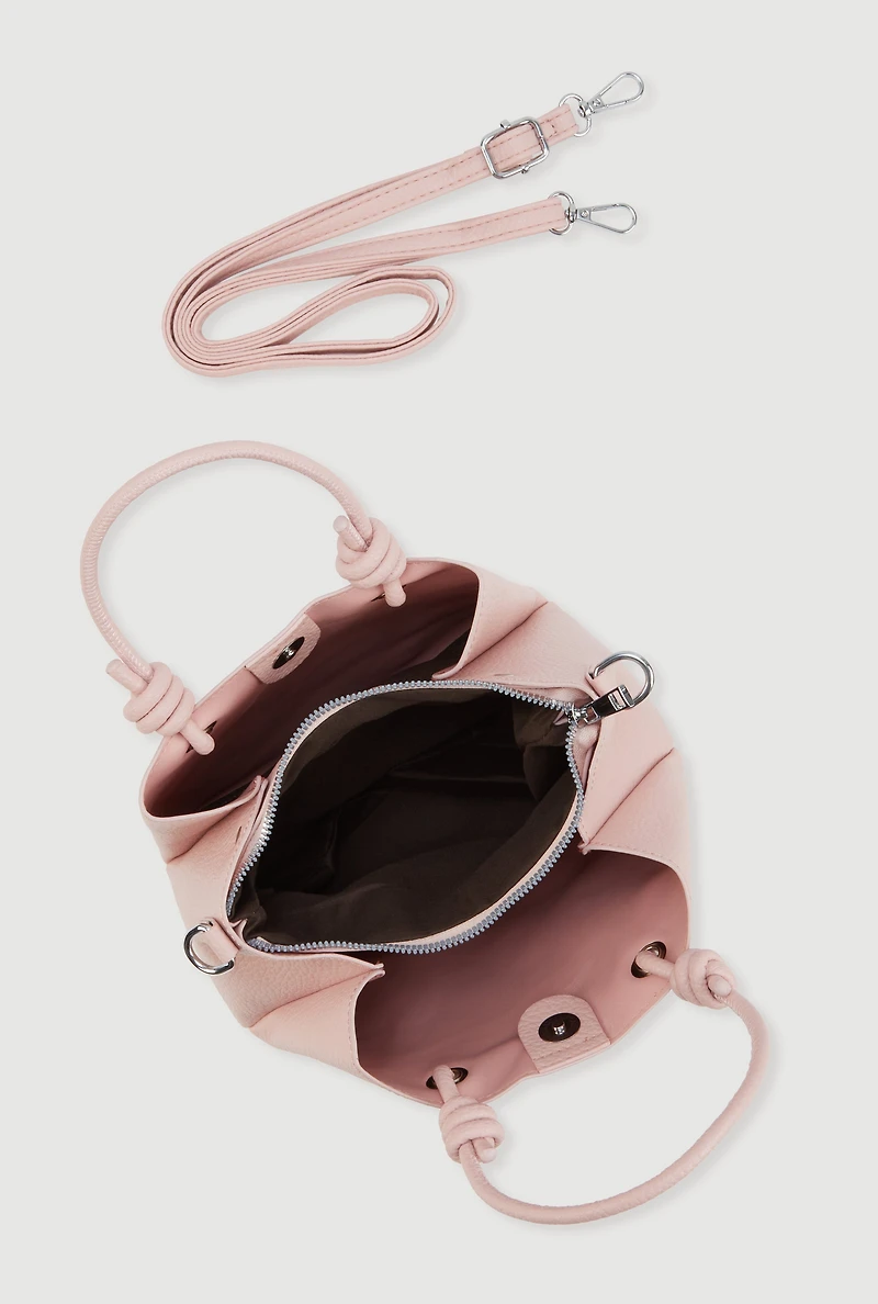 Faux Leather Satchel Crossbody Bag