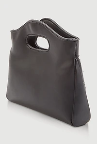 Rhinestone Bow Detail Crossbody Faux Leather Bag