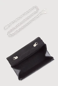 Rhinestone Bow Top Handle Handbag