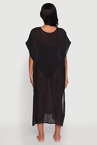 Womens Plisse Swim Cover Up,