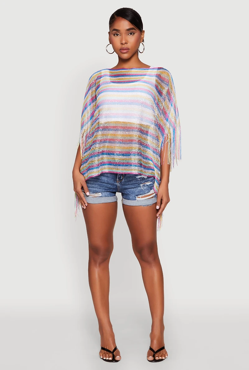 Womens Striped Swim Cover Up, Multi