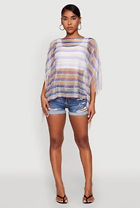 Womens Striped Swim Cover Up, Multi