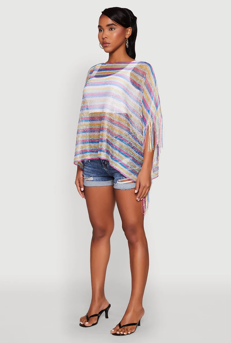 Womens Striped Swim Cover Up, Multi