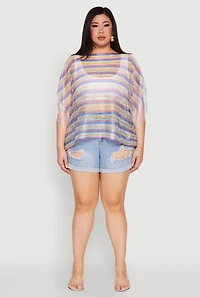 Womens Striped Swim Cover Up, Multi