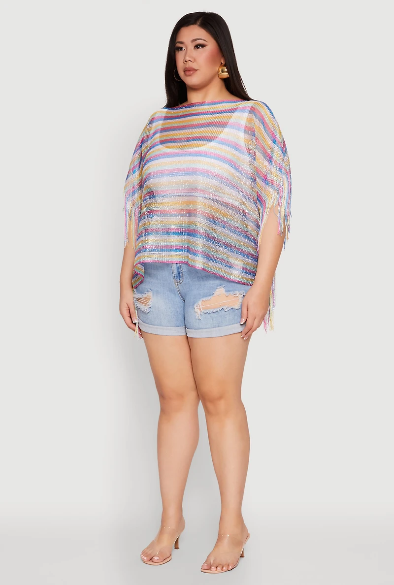 Striped Swim Cover Up