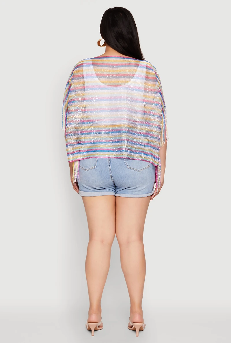 Womens Striped Swim Cover Up, Multi