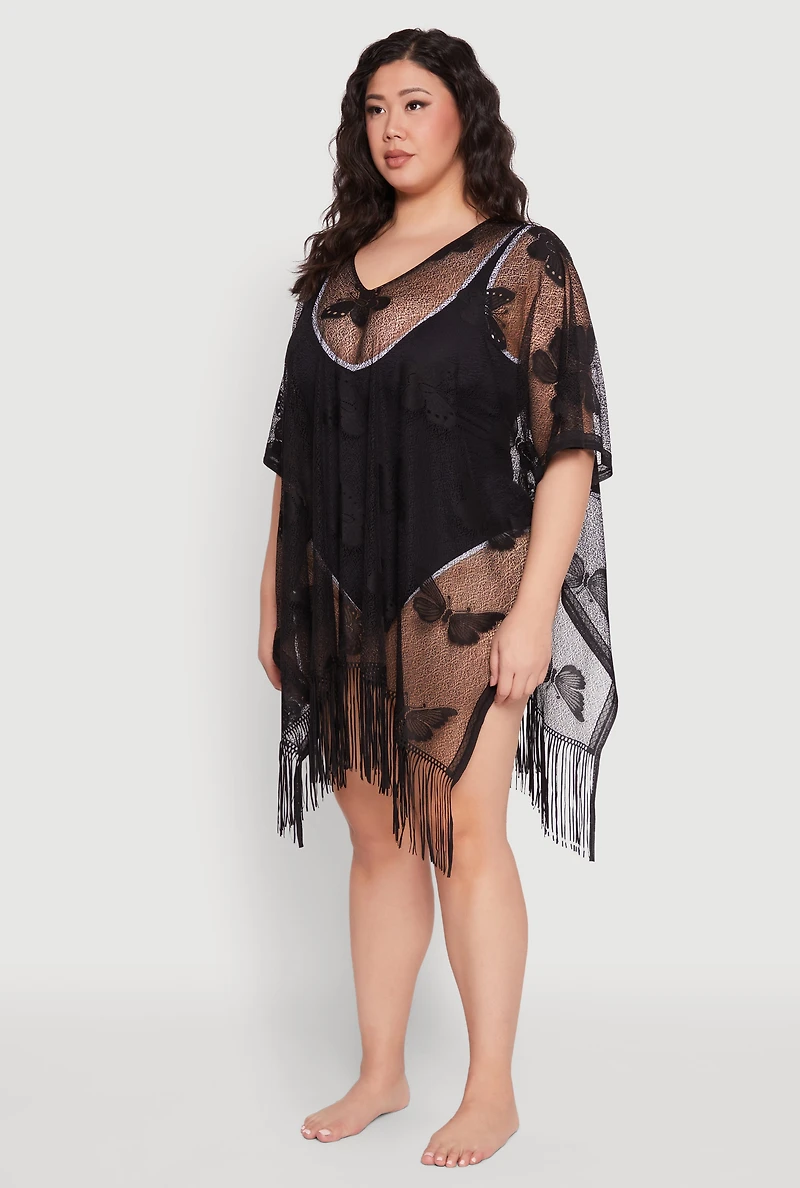 Butterfly Fringe Swim Cover Up