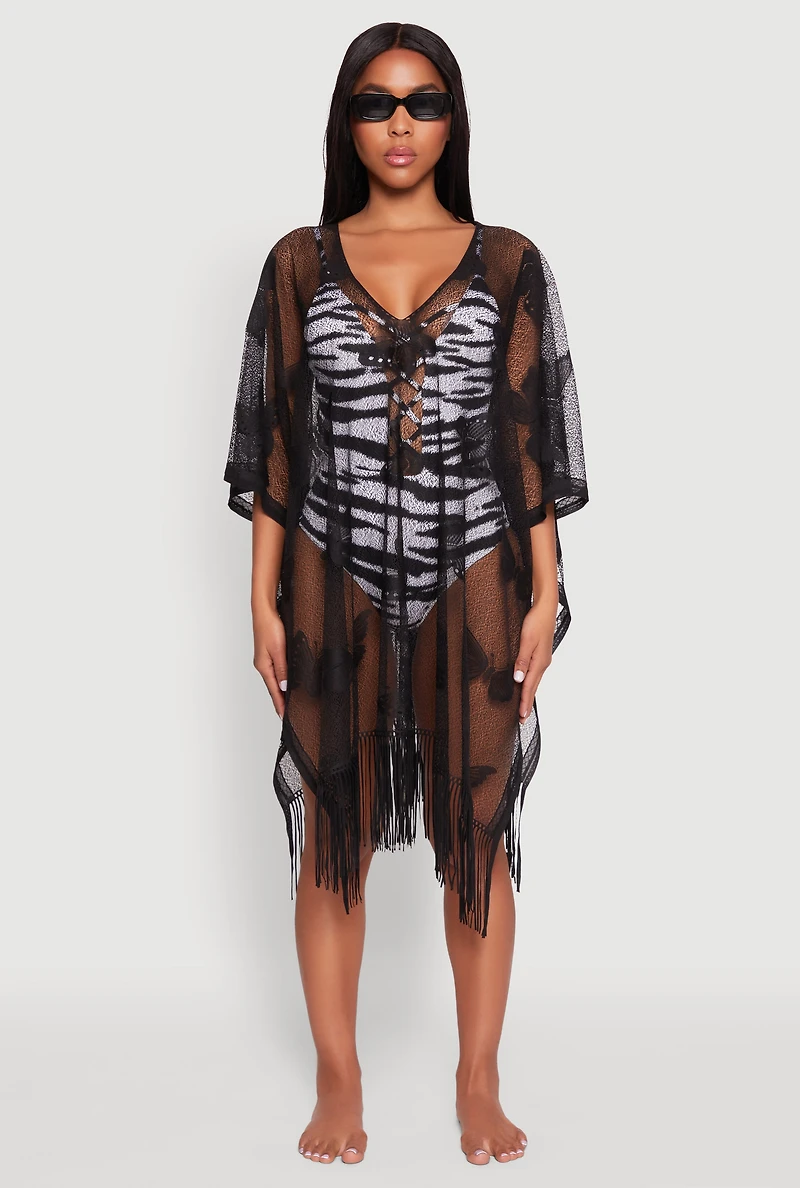 Butterfly Fringe Swim Cover Up