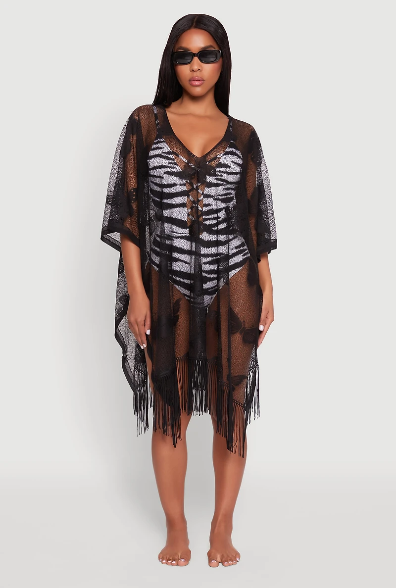 Butterfly Fringe Swim Cover Up